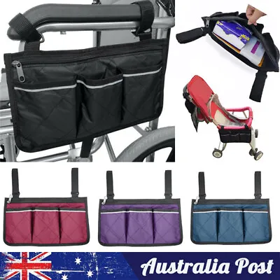 Outdoor Wheelchair Side Pouch Storage Bag Armrest Pocket Organizer Holder Hot • $16.29