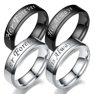 Couple's Matching Promise Ring His Always Or Her Forever Men Women Wedding Band • $3.98