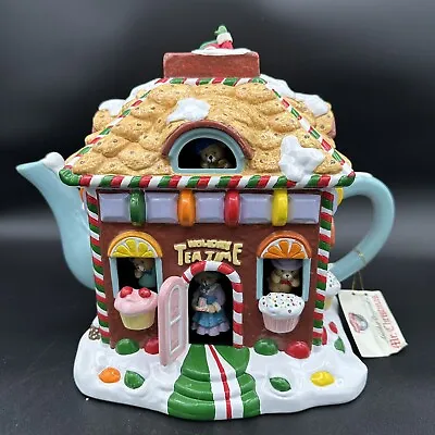 MR CHRISTMAS Holiday Tea Time 1998 Vintage Gingerbread House Teapot Animated • $39.06