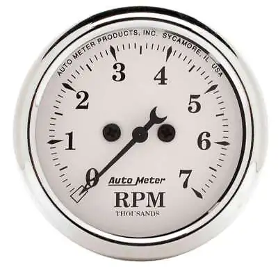 AUTO METER #1694 Old Tyme White 2 1/16in Tach 7000 RPM Elec. • $176.99