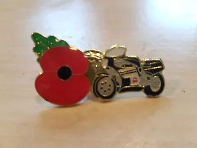 NEW Bikers Poppy Badge. Isle Of Man Tt Royal British Legion.2023 Iom Manx Man • £9