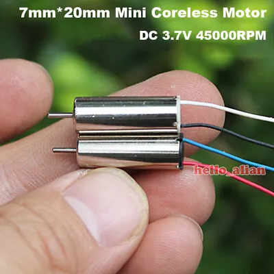 0720 7mm*20mm DC 3.7V 45000RPM High Speed Mini Coreless Motor RC Drone Engine • $2.75