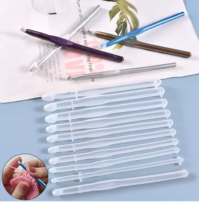 £4.99 • Buy Silicone Crochet Hooks Yarn Knitting Needles Epoxy Mold Resin Casting Mould Tool