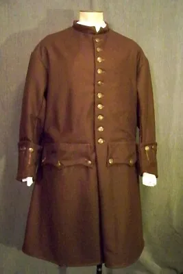 New Brown Frock 18th Century Coat Adult Custom Colonial Long Coat Expedited Ship • $224.30