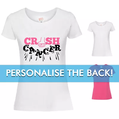 CRUSH CANCER Logo Ladies T-Shirt Charity Walk Run Mud Run Race For Life • £10.99