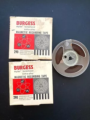 3 Reels Vintage BURGESS 290 Magnetic Recording Tape Mylar Reel 3 1/4” 600ft • $15.99