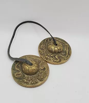 Old Tibetan Buddhist Tingsha Cymbals Reiki Exorcism Bell Chime Nepal Meditation • $34.30