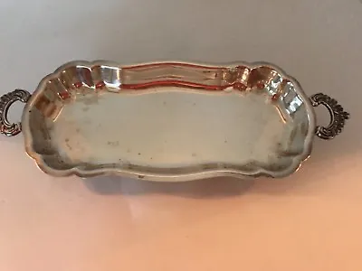 VINTAGE EPCA BRISTOL SILVERPLATE SERVING DISH WITH FEET & HANDLES 14  X 6  • $21.99