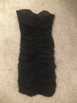 Oh Polly Black Strapless Dress Size 6 • £10