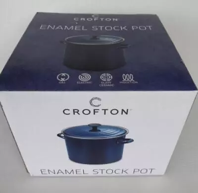 Crofton Blue Enamel Stock Pot 11.3L Stockpot • $79.99