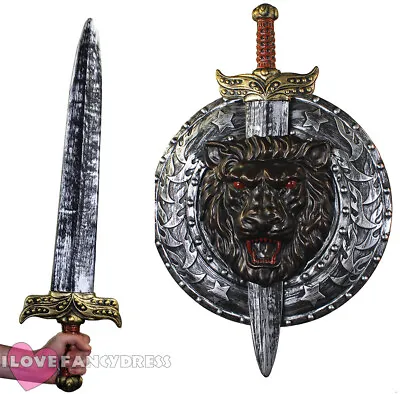 £15.99 • Buy Silver 29  Gladiator Sword 20  Shield Toy Set Medieval Warrior Fancy Dress 