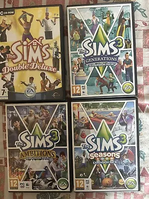 £25 • Buy The Sims Double Deluxe, Sims 3 Generations, Ambitions & Seasons Expansion Packs