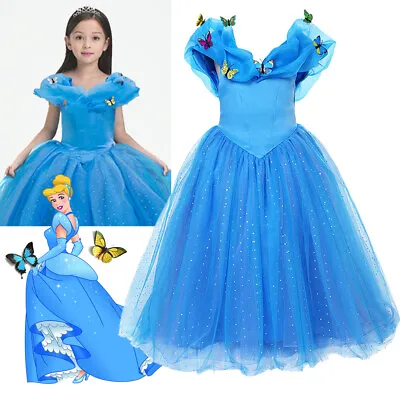£17.99 • Buy Girls Princess Cinderella Fancy Dress Up Party Cosplay Costume Prom Kids Outfit