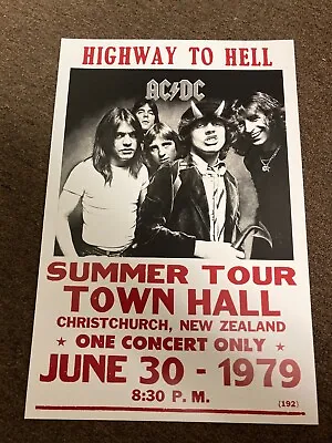 $7.99 • Buy AC/DC Highway To Hell 1979 New Zealand Cardstock Concert Poster Tour 12 X18 