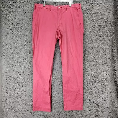 Polo Ralph Lauren Pants Mens 36x34 Pink Stretch Mid Rise Straight Fit Chino NWT • $39