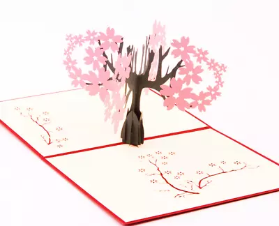 3D Pop Up Cherry Blossom Tree Greeting Card (Birthday New Home And Mother's Day) • £2.99