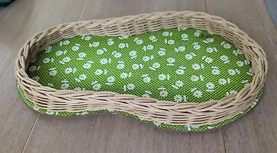 Vintage Retro 70s Style Daisy Print Cane Tray Caravan Boho Small World Play • $45