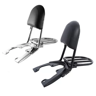 Black/Chrome Sissy Bar Backrest Baseplate Fit For Harley V-Rod VRSCAW 2007-2011 • $93.80