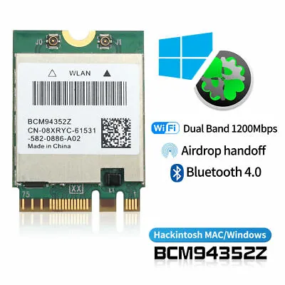 Hackintosh WiFi Broadcom DW1560 BCM94352Z Wireless Card Adapter 802.11ac BT4.0 • £31.22