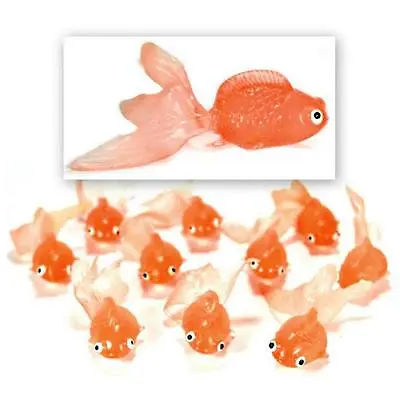 $8.95 • Buy LOT OF 10 PLASTIC GOLDFISH Small Soft Rubber Floating Gold Fish Toy Orange Craft