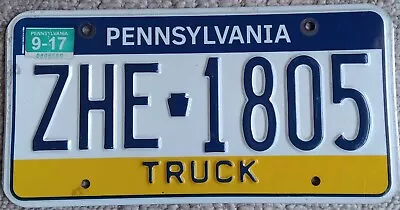 2017 Pennsylvania Truck License Plate ZHE-1905 • $5.95