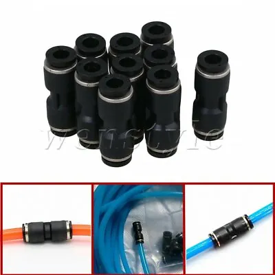 10PCS Pneumatic Push In Tube Fittings Connector 6mm Air Water Hose Pipe Joiner • $11.34