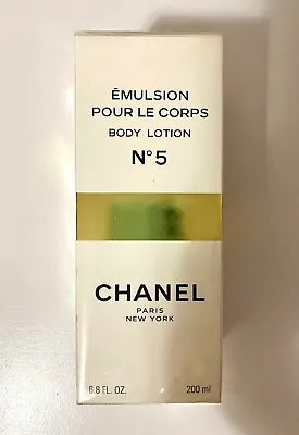 $95 • Buy NEW, SEALED Chanel No 5 Vintage Body Lotion Emulsion Pour Le Corps 6.8 Oz/200 Ml
