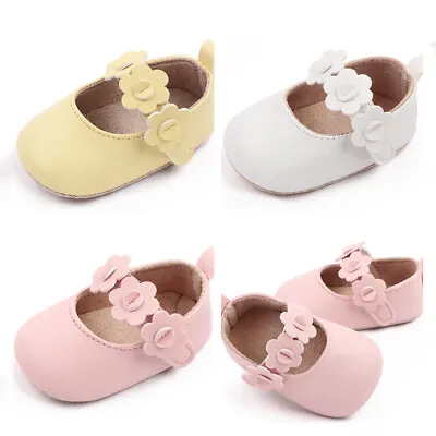 Newborn Birthday Gift Baby Girl Pram Shoes Infant Princess Floral Princess Shoes • £4.99