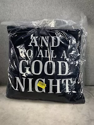 Simple Black And To All A Goodnight Christmas Holiday Accent Pillow • $14.98