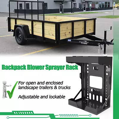 Open Enclosed Landscape Trailer Adjustable Lockable Backpack Blower Sprayer Rack • $150.11