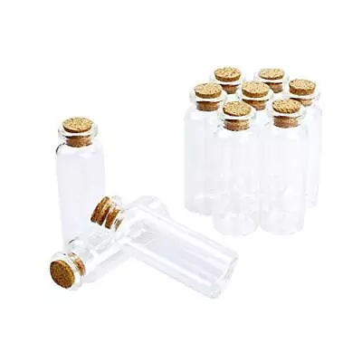 BiBiFly 10pcs 20ml Mini Glass Jars Bottles With Cork Stoppers Clear Wish • £9.99