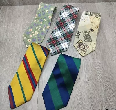 Vintage Gap Ties Lot Of 5 All Made In USA Blue Yellow Green Men's Neckties • $45