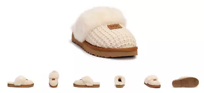 UGG Cozy Knit Cream Shearling Slippers Women's US Sizes 5-12/NEW!!! • $99.95