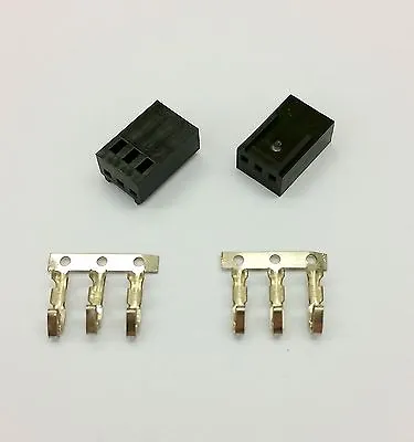 Pk Of 2 - Female 3 Pin Fan Power Connector - Black Inc Pins • £1.99