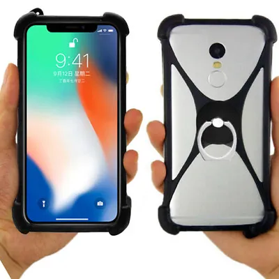 For Cubot/Oukitel - Phone Ring Holder Silicone Bumper Case Skin Cover Shockproof • £5.99