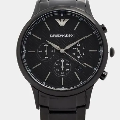 Armani Mens Chrono Watch Ar11349 Black Dial - Certificate - Warranty -rrp 329.00 • £225