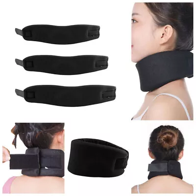 Soft Foam Black Neck Support Brace Cervical Device Collar Pain Traction Reli • £7.53