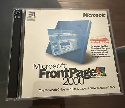 Microsoft FrontPage 2000 Windows Academic Version - 2 Disc Set With CD Key • $11.98