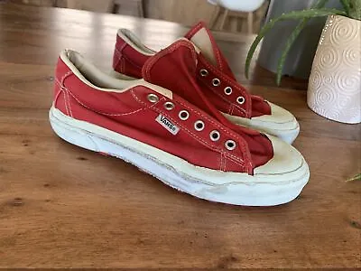 Vintage Vans Shoes Sneakers Women’s Sz 8 Red 80s 90s Made In USA Rare • $32