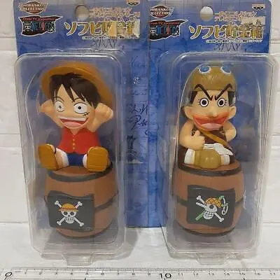 ONE PIECE Goods Lot Of 2 Banpresto Luffy Usopp Soft Vinyl Piggy Bank Anime • $65.86