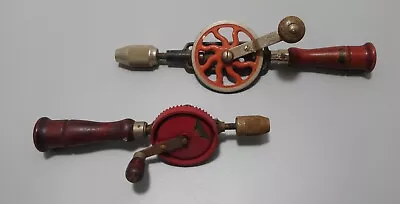 2 Vintage Millers Falls No. 2A & No. 1425 Egg Beater Hand Crank Drill Tool • $24.99