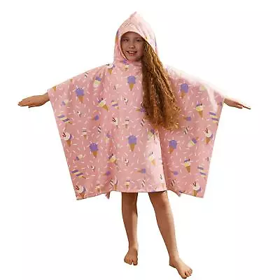 £9.99 • Buy Dreamscene Kids Ice Cream Hooded Poncho Towel Swimming Changing Robe Bath Beach