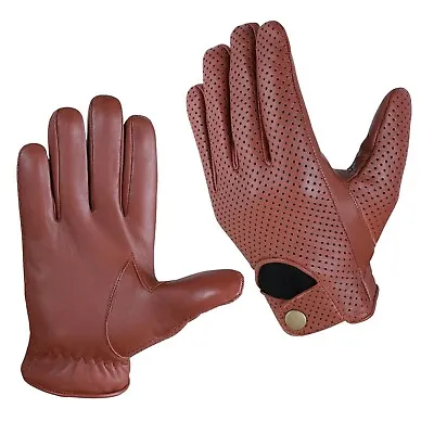 Mens Driving Gloves Soft Genuine Lambskin Leather Classic Dress Gloves • £9.99