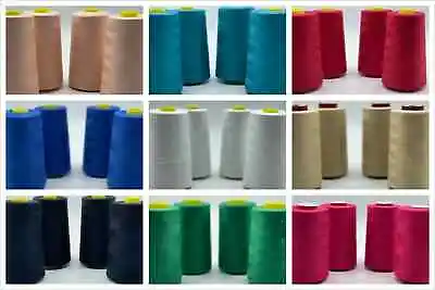 £10.75 • Buy  4 X 5000 YARDS CONES SEWING THREAD POLYESTER, OVERLOCKING 120s SPUN 