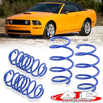 Blue Coil Height Drop Suspension Lowering Springs Set For 2005-2014 Ford Mustang • $94.99