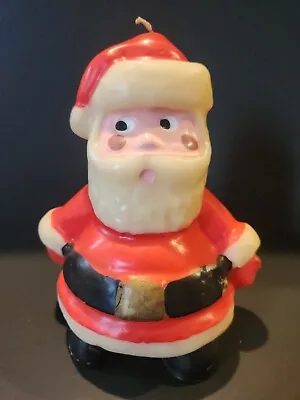 Vintage Santa Claus Christmas Candle 7  Surprised Jolly Chubby Kris Kringle  • $22