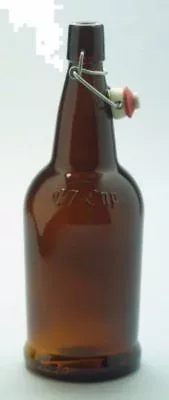 $63 • Buy EZ Cap Bottles W/ Swing Tops - 1L Amber