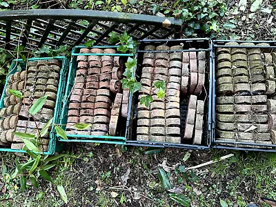 36 X Vintage Victorian Thistle & Rose Terracotta Weathered Edging Tiles Stones • £450