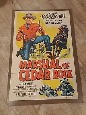 Marshall Of Cedar Rock Original One Sheet Movie Poster Rocky Lane 1952 27x41 • $28