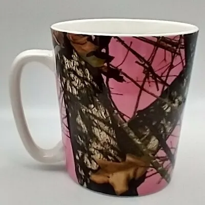 Mossy Oak Pink Camo Break Up Infinity 16oz Coffee Cup Mug Tree Branches On Pink • $9.85